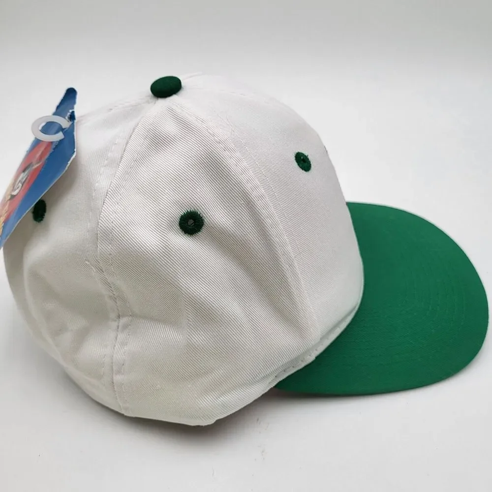 Vtg Taz White Hat‎ Looney Tunes One Size Snapback Pot of Gold St. Patrick's Day